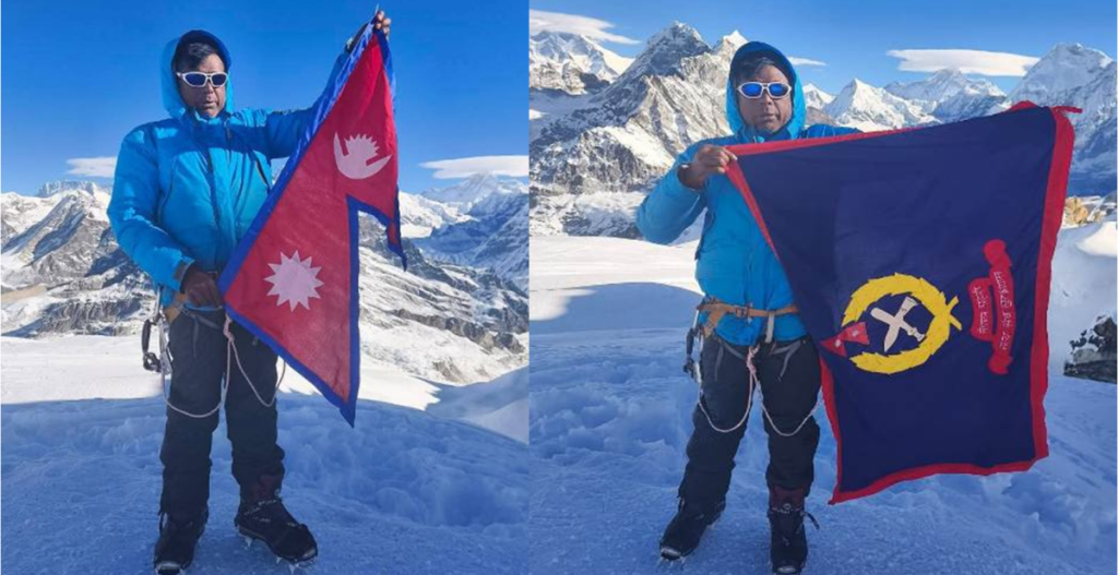 नेपाल प्रहरीका सई नन्दलाल चौधरीद्वारा मेरापिक हिमाल सफल आरोहण